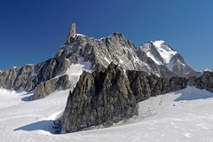 Pointe Helbronner : Glacier et Dent du Géant, grandes Jorasses