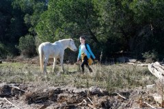 Etang du Ponant au Grau-du-Roi : Claire et un cheval