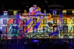 Clermont-Ferrand en lumières place de Jaude : cycliste