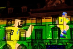 Clermont-Ferrand en lumières place de Jaude : rugbyman