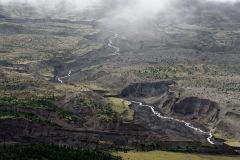 Mount St Helens : rivière issue du cratère